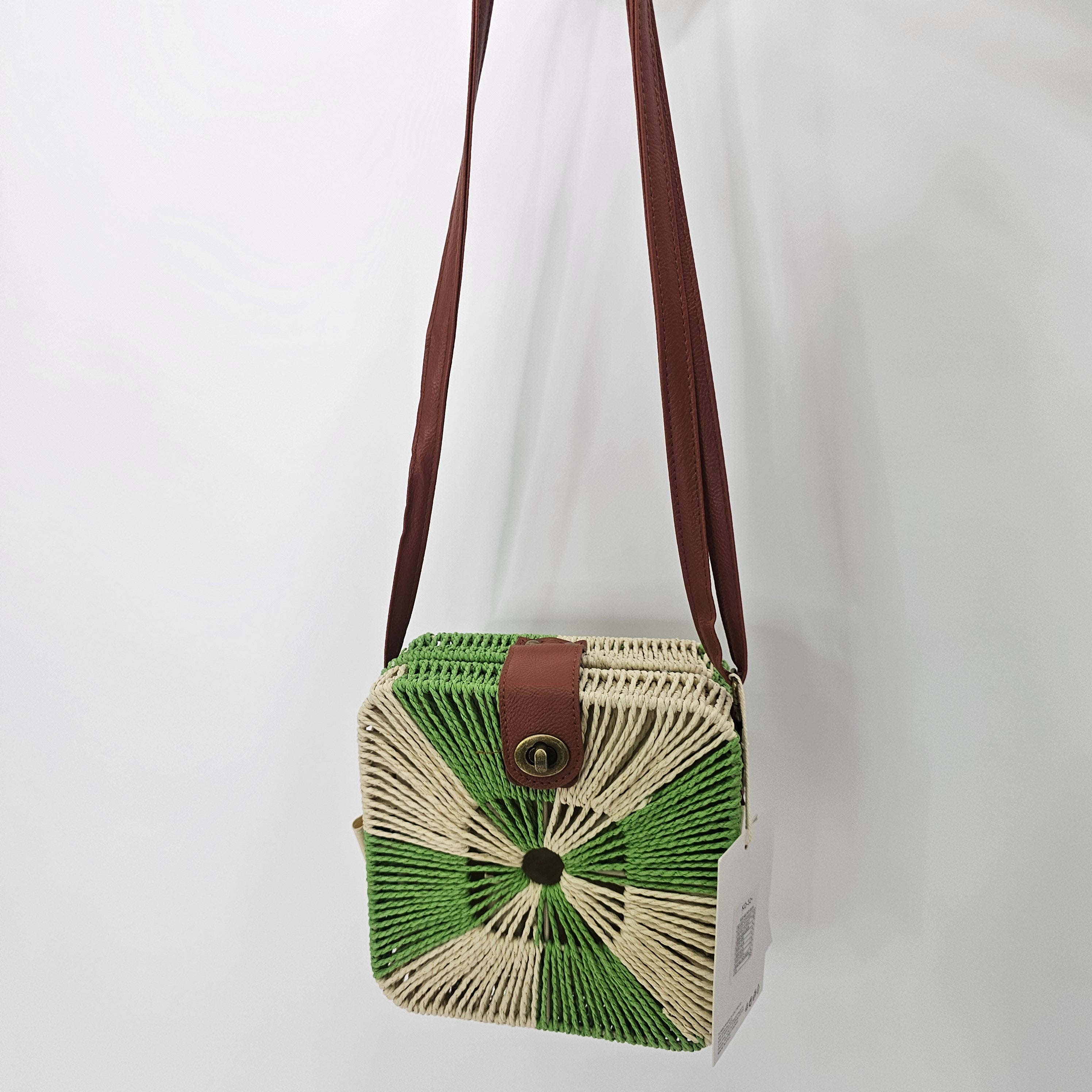 BORSA PAGLIA BICOLOR