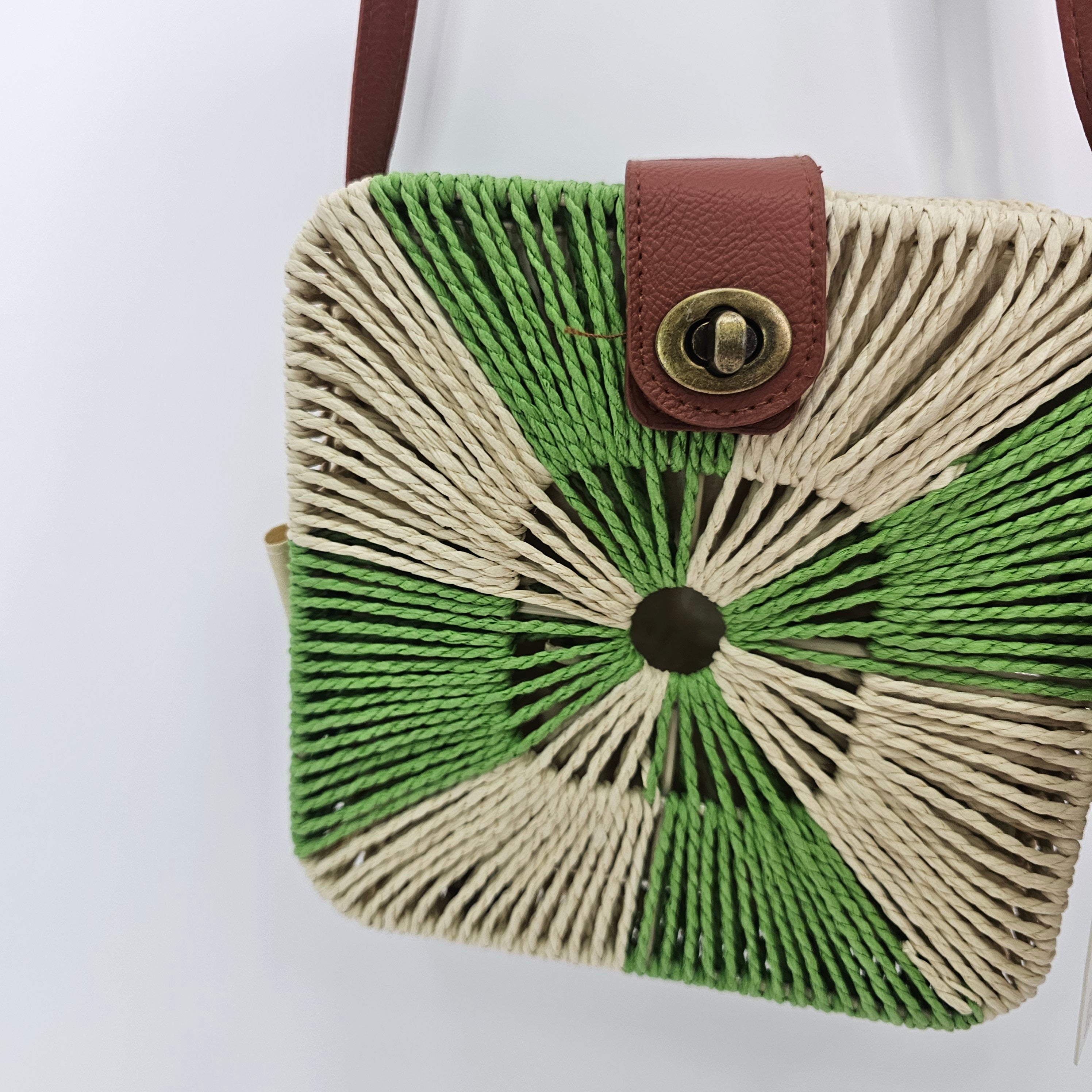 BORSA PAGLIA BICOLOR