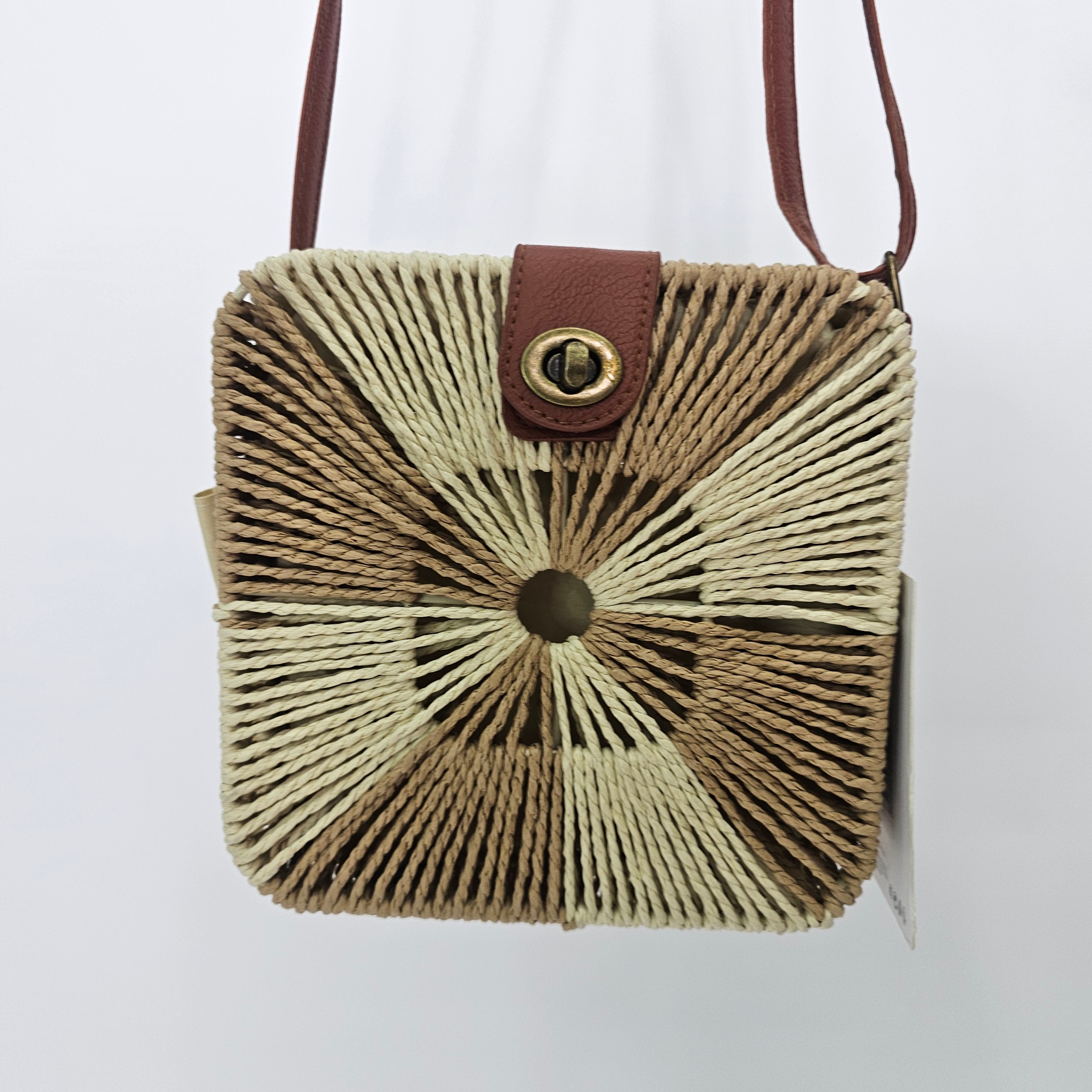 BORSA PAGLIA BICOLOR