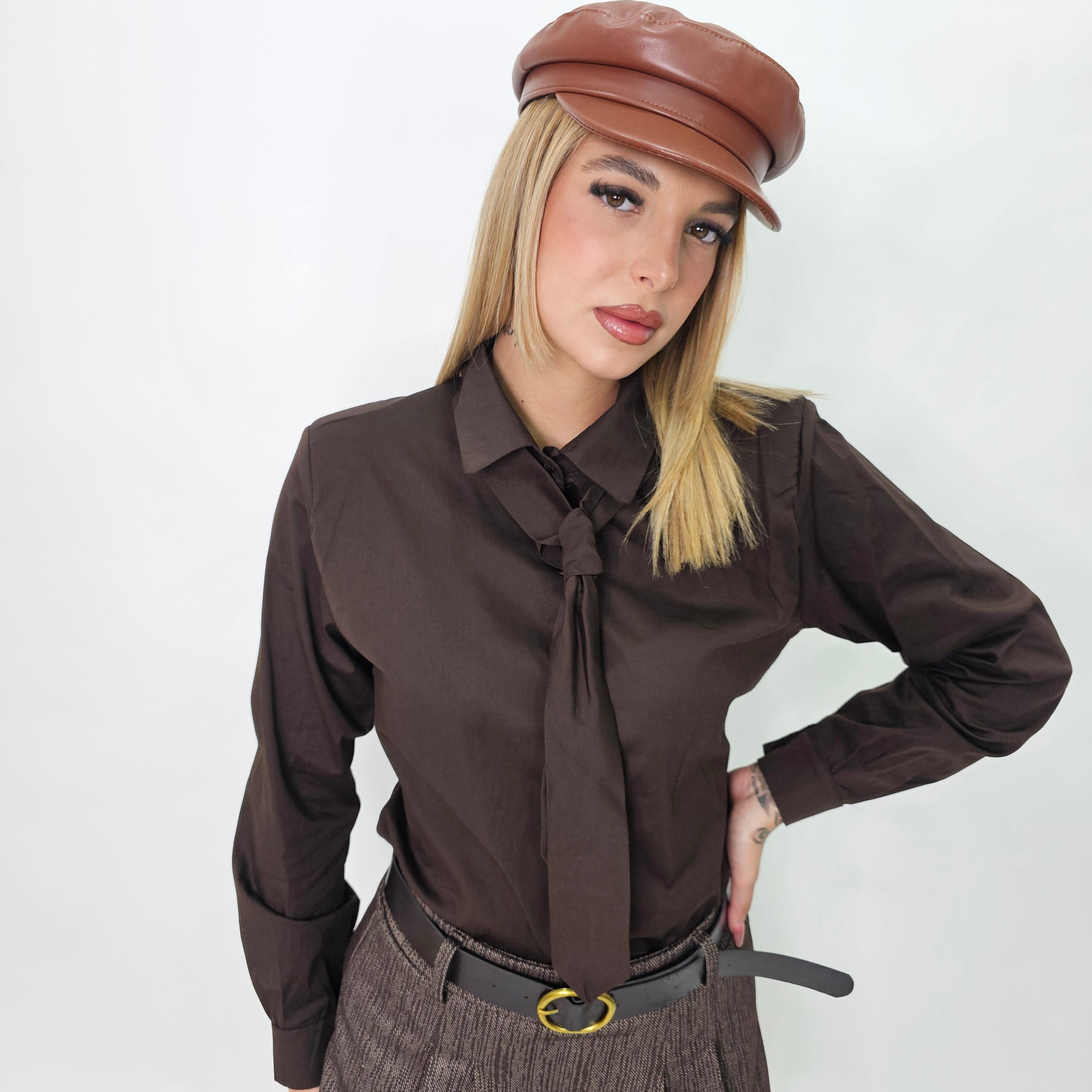 CAMICIA MARIAM CIOCCOLATO