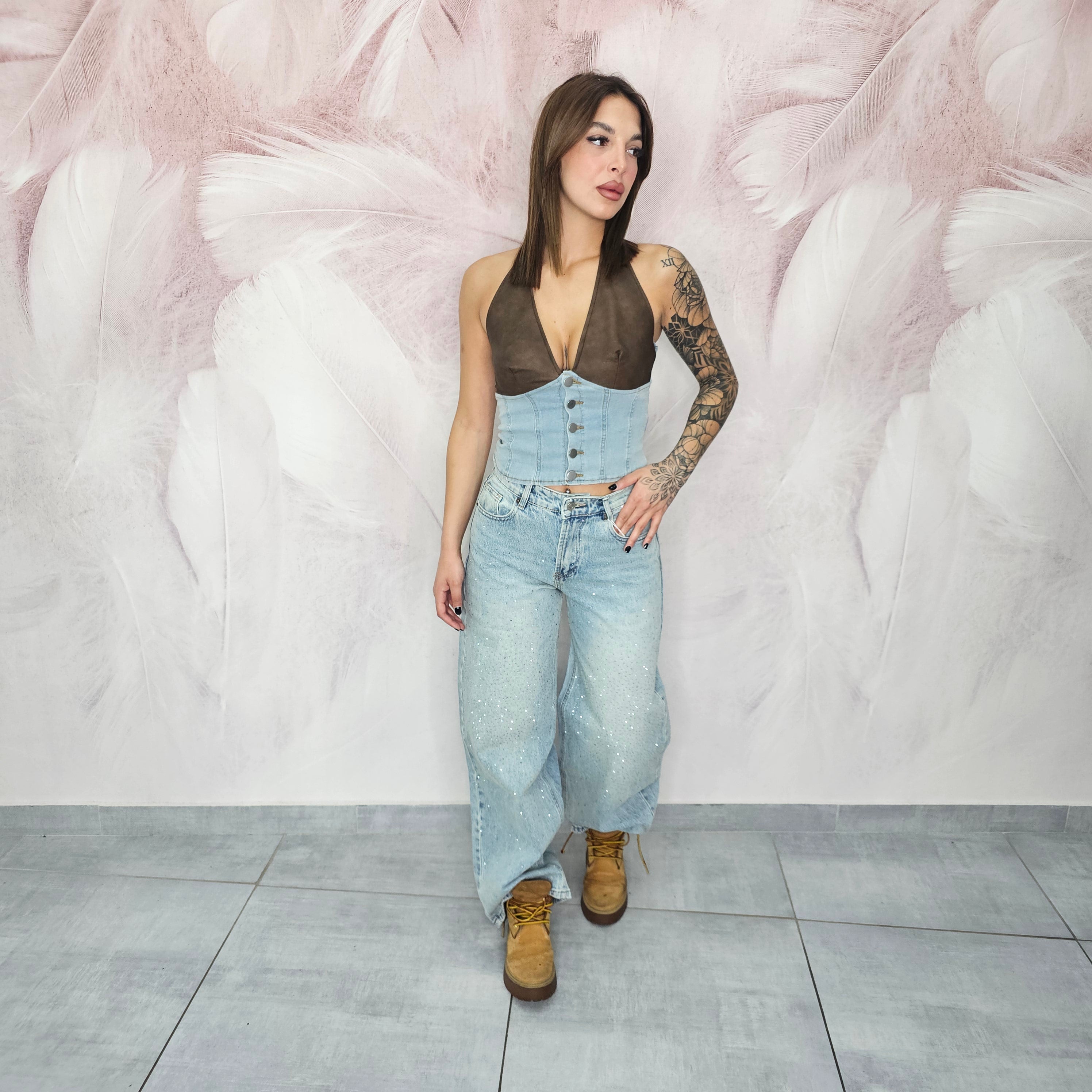 JEANS BALLOON DIAMANTE