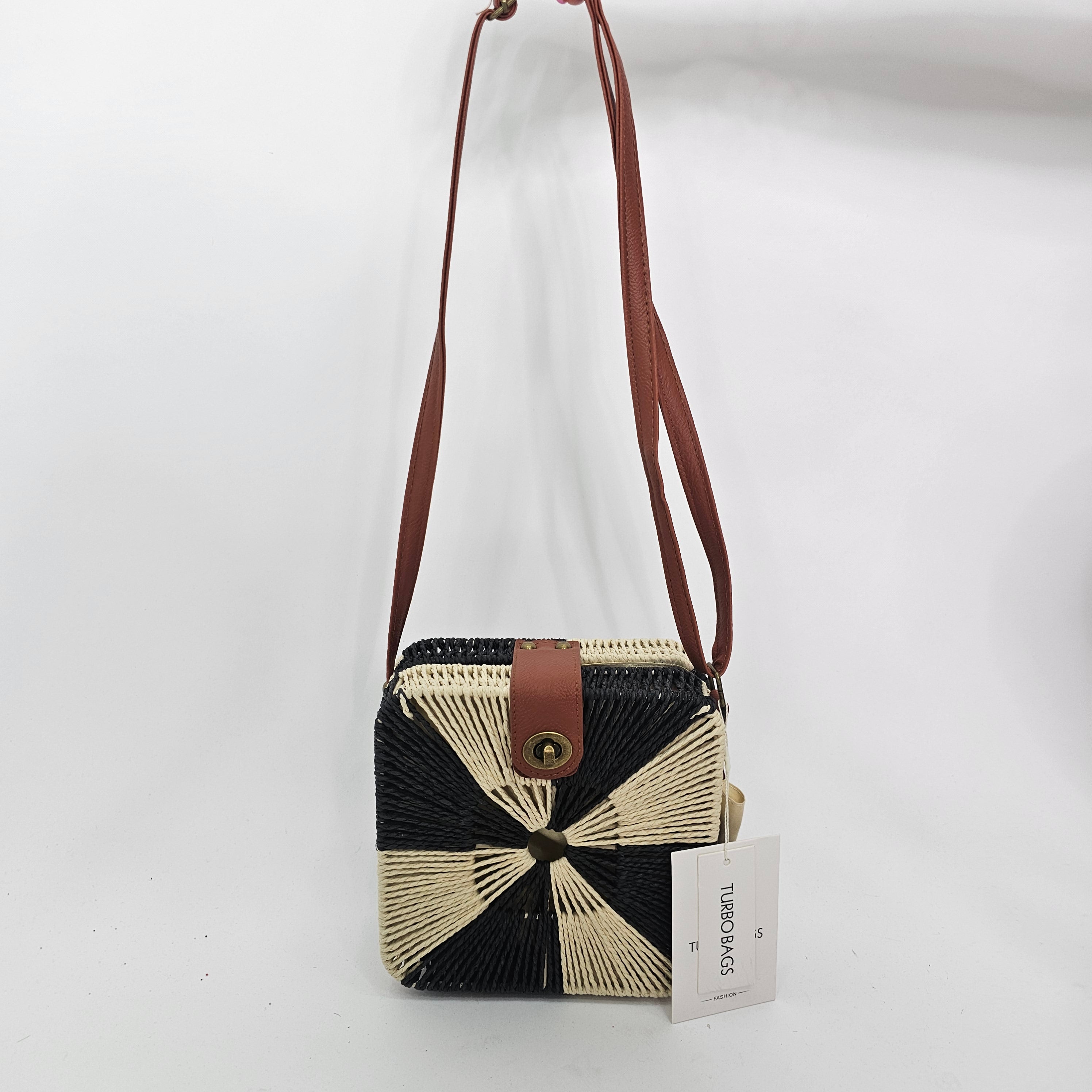 BORSA PAGLIA BICOLOR